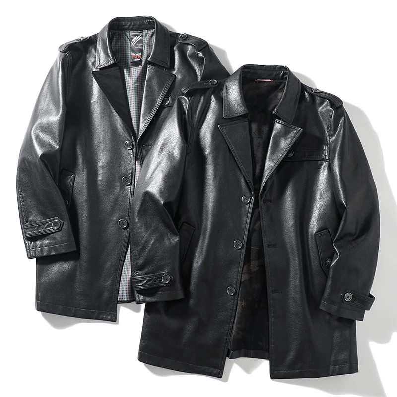 New Men's Fashion Business Casual Slim Fine Leather Clothing Trend Professional Wedding in The Long Plus Fleece Thick Coat Coat
New Men's Fashion Business Casual Slim Fine Leather Clothing Trend Professional Wedding in The Long Plus Fleece Thick Coat Coat
