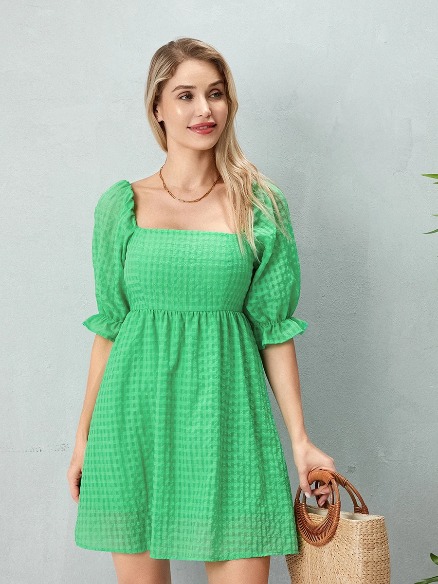 Archipere Women s Summer Short Puff Sleeve Square Neck Mini Dress Shirred Ruffle Hem Dress Casual A Line Flared Short Dress
Archipere Women s Summer Short Puff Sleeve Square Neck Mini Dress Shirred Ruffle Hem Dress Casual A Line Flared Short Dress