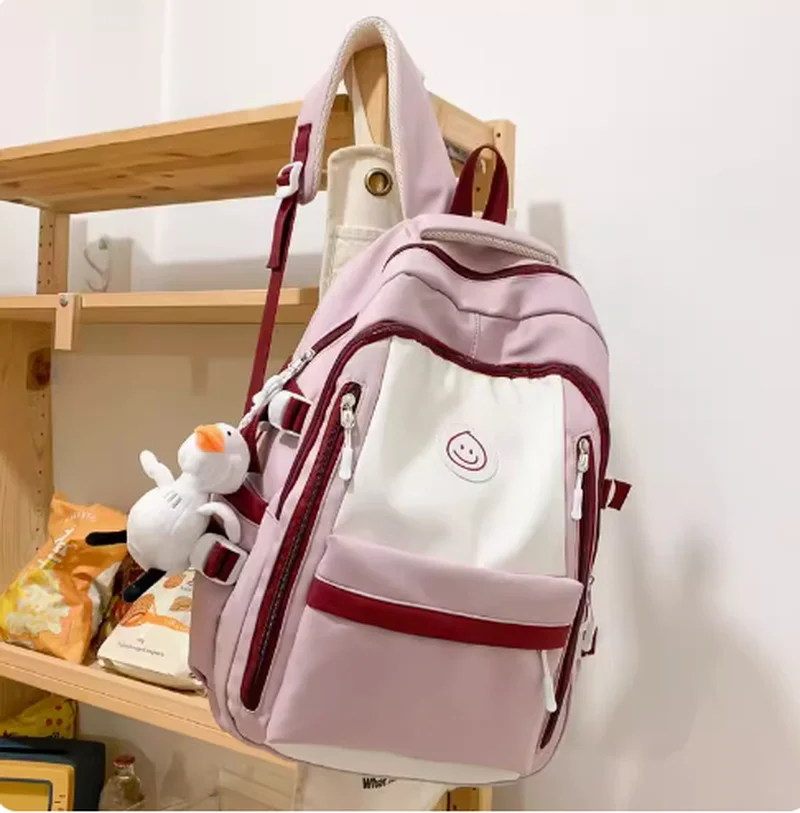

2024 Spring/summer New Backpack Large Capacity Breathable College Style Female College Students High School Backpack Travel Bag