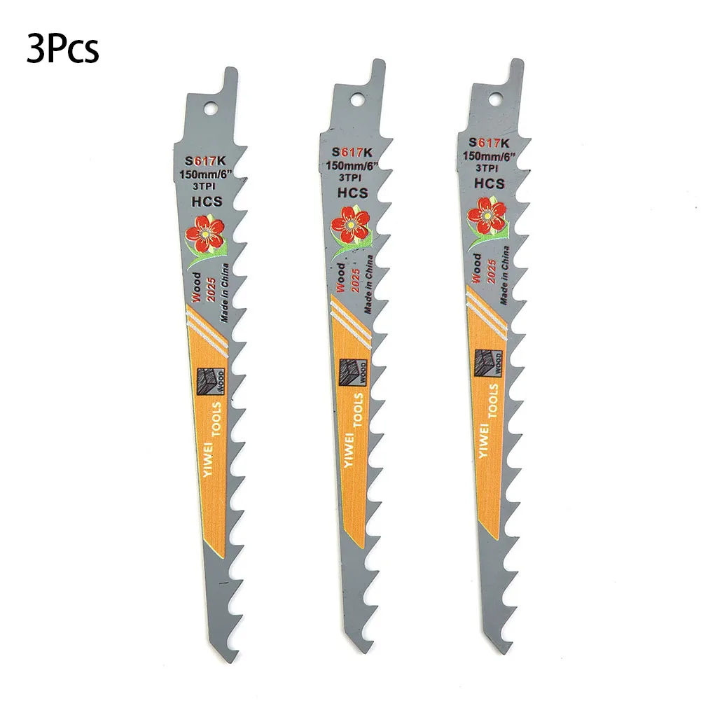 3pcs 6inch 3 TPI HCS Saw Blades Reciprocating Handsaw Blade Pruning Tools Curved Plunge Cutter For Woodworking Metalworking
3pcs 6inch 3 TPI HCS Saw Blades Reciprocating Handsaw Blade Pruning Tools Curved Plunge Cutter For Woodworking Metalworking