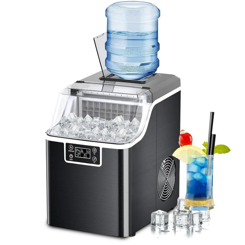 

Kndko Ice Makers Countertop 45lbs,2-Ways Add Water,Ice Maker Self Cleaning,Ice Size Control,24H Timer