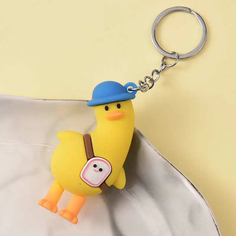 

Cute Travel Duck Keychain Silicone Car Keyring Cute Animal Bag Pendant Decoration Accessories Exquisite Charm Gift for Women Men