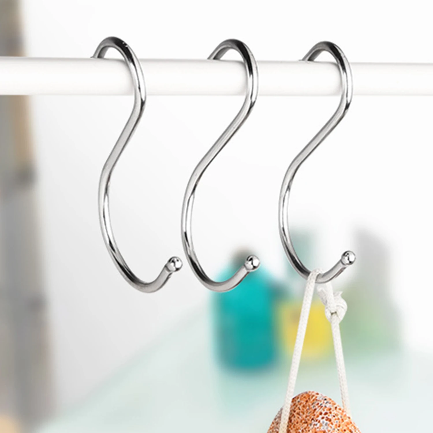 

Stainless Steel S-Shape Hook Multi-function Kitchen Bedroom Railing S Hanger Hook Clasp Holder Hooks Hanging Clothes Rack