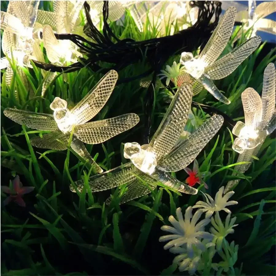 

Solar Dragonfly Lights String, Fairy Lights for Xmas Party, Garden, Christmas Decorations, Outdoor Lamp, 100 LED, 8 Modes