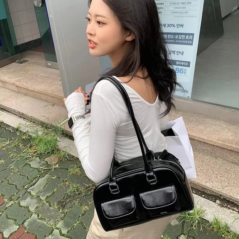 

2024 STAND OlL Boston Tote Bag Base Korean Xu Yunzhen Sane Style standoil Bowling Bag Underarm Bags for Women