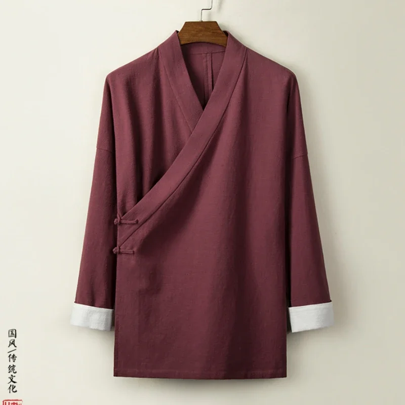 Chinese Style Men's Cotton and Linen Colour Blocking Jacket Retro Hanfu Tops Men's Long Sleeve Meditation 2023 Casual Shirt
Chinese Style Men's Cotton and Linen Colour Blocking Jacket Retro Hanfu Tops Men's Long Sleeve Meditation 2023 Casual Shirt