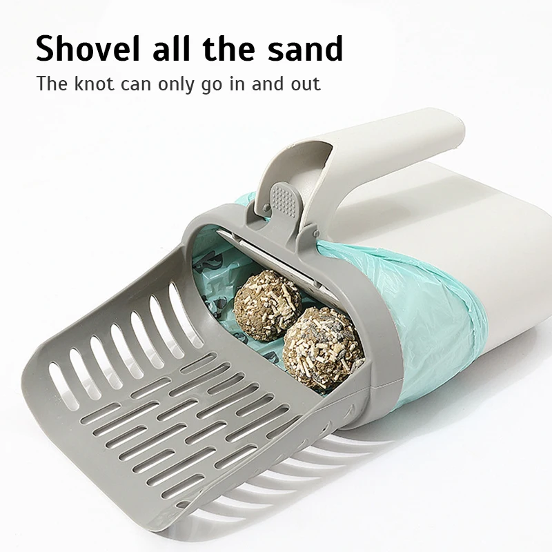 

Widen Cat Litter Shovel Self-cleaning Scoop with Refill Bags Large Kitty Litter Box Garbage Picker Waste Bin System Pet Supplies