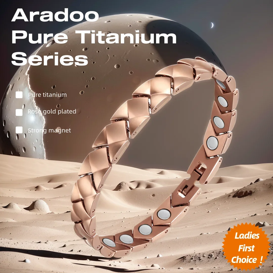 

ARADOO Pure Titanium Bracelet 3500 Gauss Magnetic Slimming Therapy Bracelet