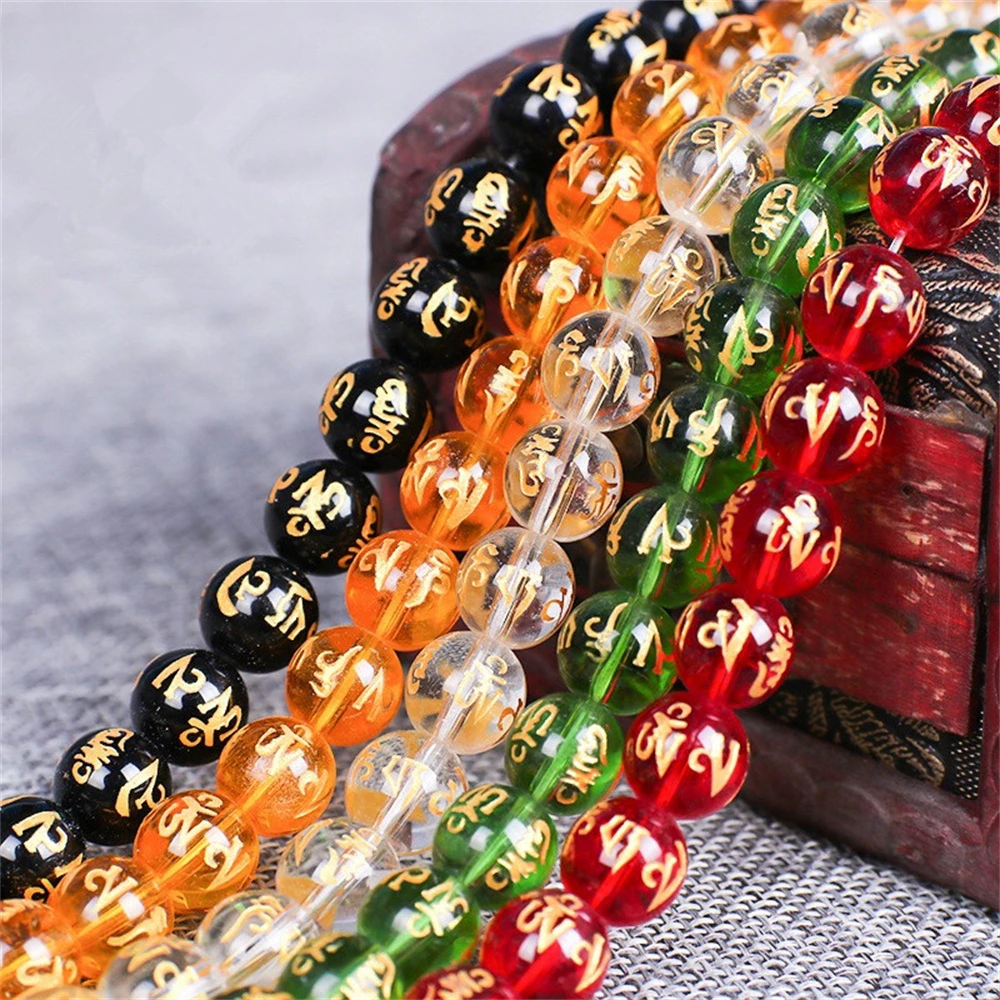 

Natural Stone Round Loose Beads for Jewelry Making Black Red Agate 6-12mm Carved DIY Spacer Crimp Necklace Bracelet Accessories
