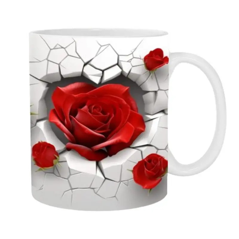 

Кофейные кружки в форме розы для женщин, 350 мл, креативная романтичная фарфоровая чашка для напитков, подарок на день Святого Валентина, посуда для напитков, кружка для вина