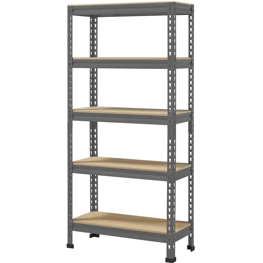 

SmileMart Adjustable 12"W x 27.6"D x 59"H 5-Shelf Metal Frame Freestanding Shelves, Dark Gray