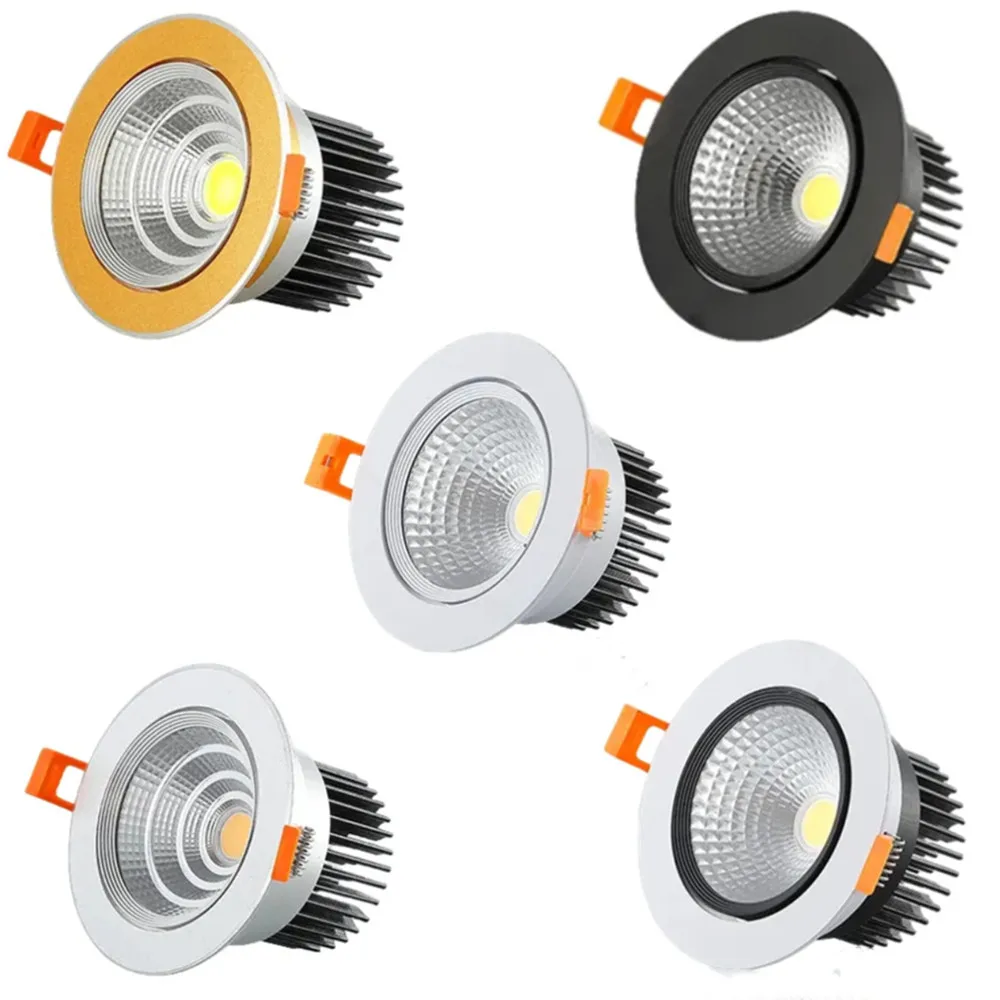 

Embedded dimmable LED downlight Angle adjustable COB ceiling light spotlights 7W 9W 12W 15W 18W rotating AC85-260V indoor lighti