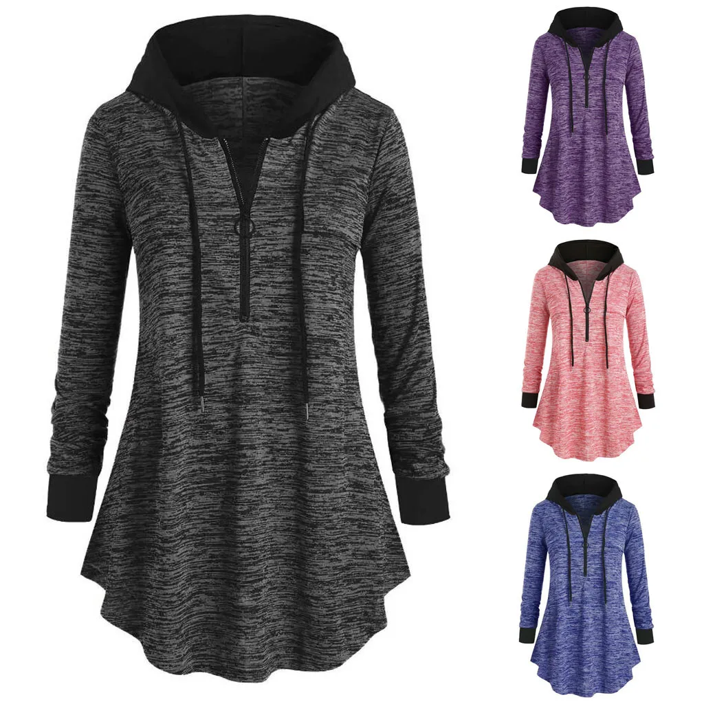 Women Warm Quarter Zipper Long Hoodies Harajuku Casual Long Sleeve Hooded Jacket Winter Sweatshirts Female Elegant Pullovers Hot 
Women Warm Quarter Zipper Long Hoodies Harajuku Casual Long Sleeve Hooded Jacket Winter Sweatshirts Female Elegant Pullovers Hot