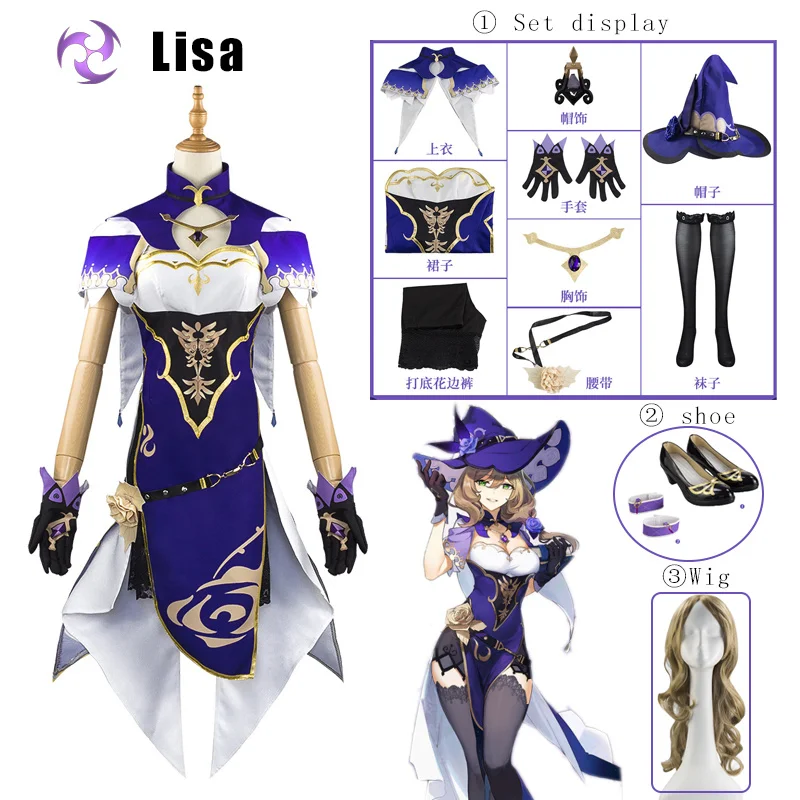 Game Genshin Impact Lisa Minz Cosplay Costume Anime Halloween Party Fancy Dress Women Sexy Outfit Wig Shoes Horns Props Suit
Game Genshin Impact Lisa Minz Cosplay Costume Anime Halloween Party Fancy Dress Women Sexy Outfit Wig Shoes Horns Props Suit
