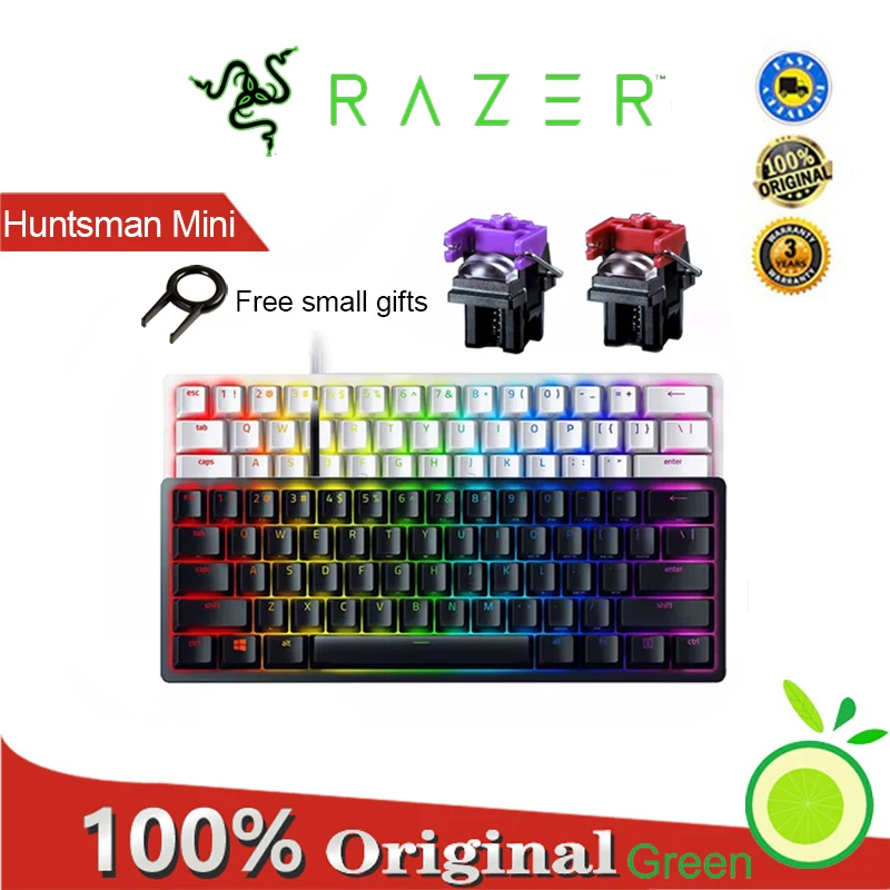 

Razer Huntsman Mini Keyboard/Linear Switch, 60% Video Game Keyboard with Optical Switch, PBT Double Click