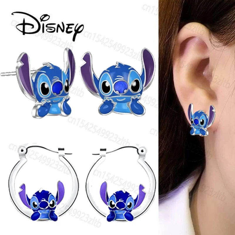 

Disney Stitch Ear Pendants Kawaii Cartoon Lilo&Stitch Metal Earring Delicate Female Jewelry Accessories Girl Christmas Gifts