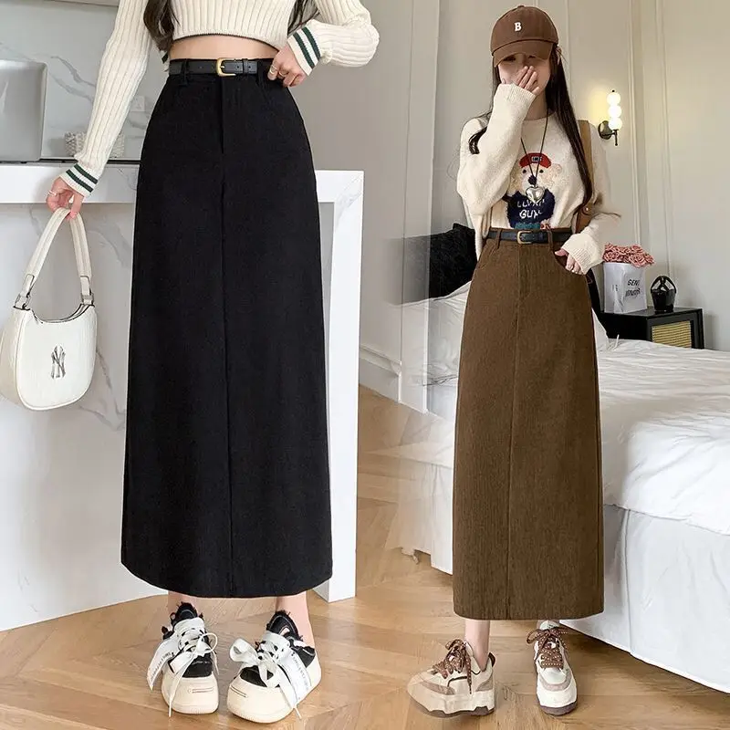 Spring Autumn Corduroy Skirt For Clothing 2023 New Stylish High Waisted Slim Slit Skirt Winter Wrapped buttocks Skirt 77
Spring Autumn Corduroy Skirt For Clothing 2023 New Stylish High Waisted Slim Slit Skirt Winter Wrapped buttocks Skirt 77
