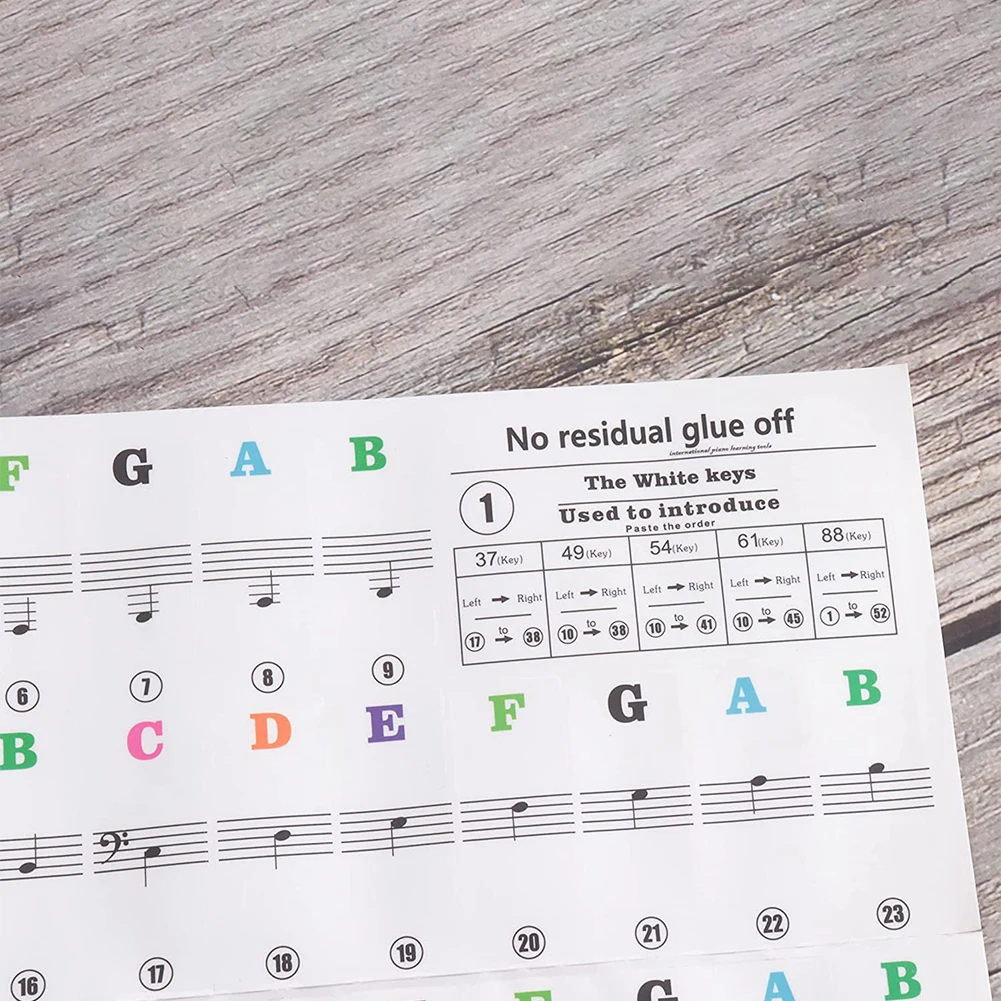 Piano Keyboard Sticker 22.7 * 24.6cm Beginner Colorful For 88/61/54/49/37Key Keyboard Stickers Note Transparent High Quality
Piano Keyboard Sticker 22.7 * 24.6cm Beginner Colorful For 88/61/54/49/37Key Keyboard Stickers Note Transparent High Quality