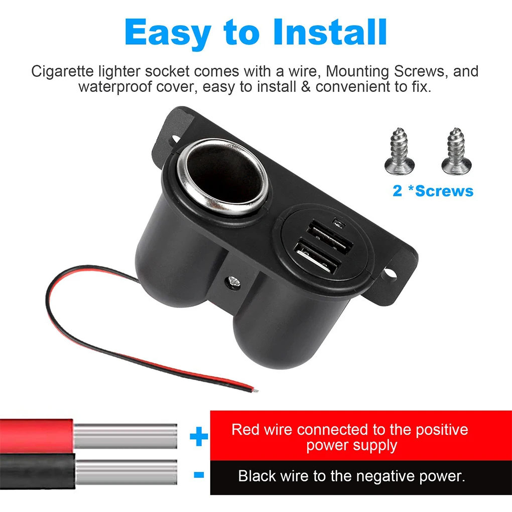 

DC 5V Car Lighter Socket Vehicle Under-dash Mount Charging Adapter Splitter Tablet Dual USB Charger Power Outlet Accessories