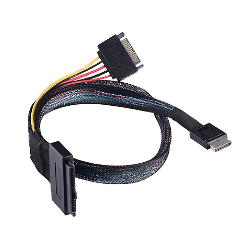 Built-in 12G Mini SAS HD To U.2 / SFF-8643 To SFF-8639 Cable 0.5M With 15-Pin SATA Power Supply, Suitable For U.2 SSD
Built-in 12G Mini SAS HD To U.2 / SFF-8643 To SFF-8639 Cable 0.5M With 15-Pin SATA Power Supply, Suitable For U.2 SSD
