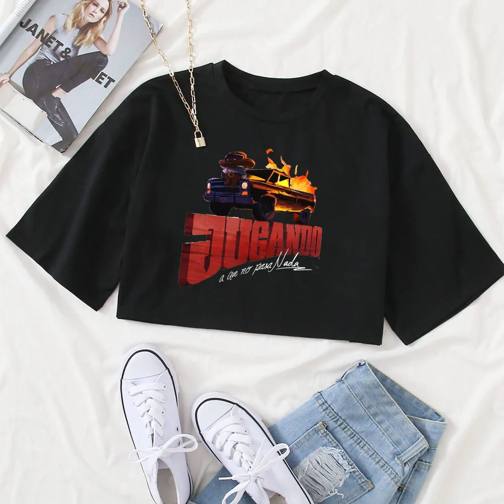 Jugando A Que No Pasa Nada Grupo Frontera 2024 Shirt Women Crop Tops O-Neck Short Sleeves T-shirt Fans Gift Tops
Jugando A Que No Pasa Nada Grupo Frontera 2024 Shirt Women Crop Tops O-Neck Short Sleeves T-shirt Fans Gift Tops