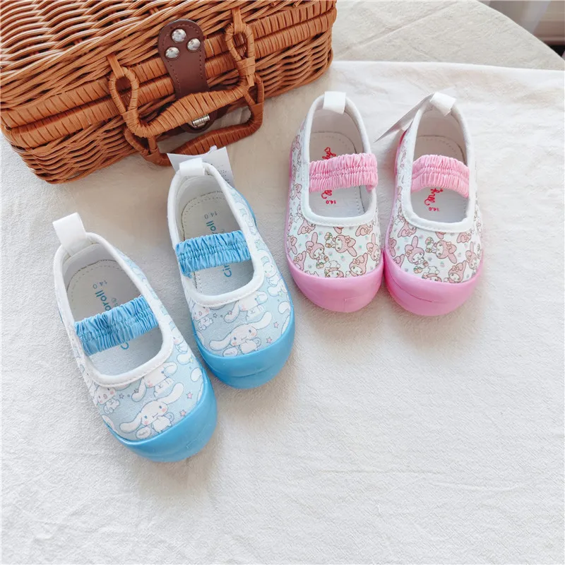 

Kawaii Cinnamoroll Children Shoes Sanrio Anime My Melody Print Babys Soft Bottom Shoes Cartoon Cute Students Sneakers Girls Gift
