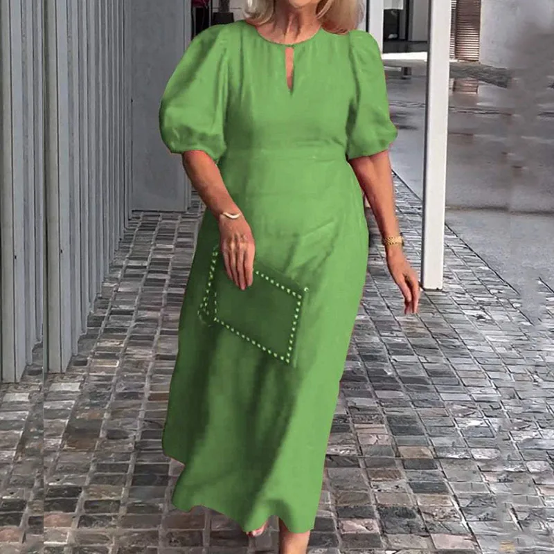 New 2024 Multi Color Loose Office Dress Casual High Waist Summer Long Dress Vintage O Neck Puff Sleeves Women Party Dress Mujer
New 2024 Multi Color Loose Office Dress Casual High Waist Summer Long Dress Vintage O Neck Puff Sleeves Women Party Dress Mujer