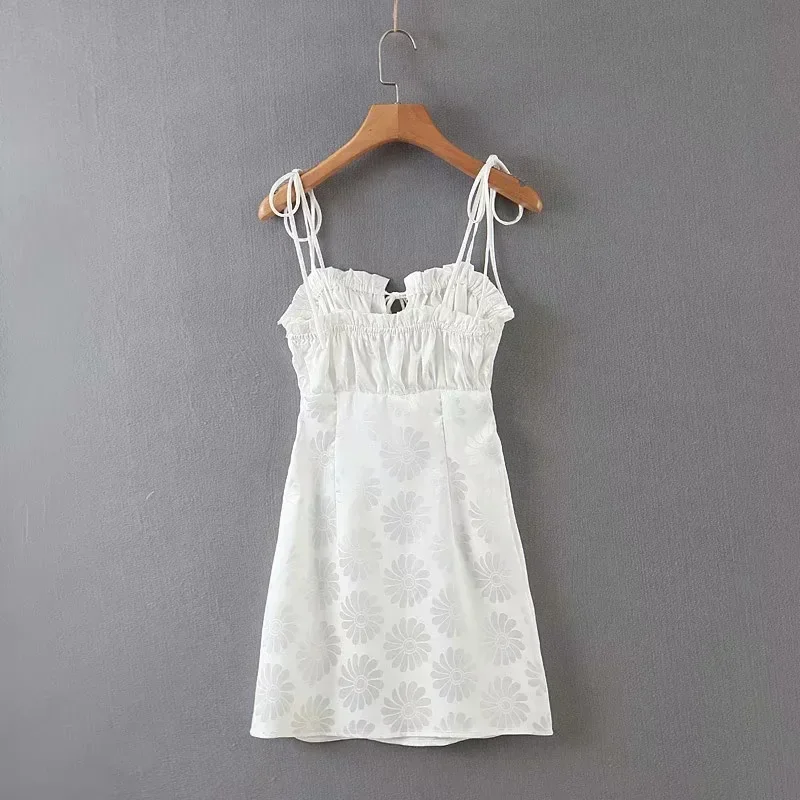 Women Summer Spaghetti Strap Sexy Fairy Dress Kawaii Korean A-Line Female White Cute Mini Dresses Sweet Vestidos Floral Clothes
Women Summer Spaghetti Strap Sexy Fairy Dress Kawaii Korean A-Line Female White Cute Mini Dresses Sweet Vestidos Floral Clothes
