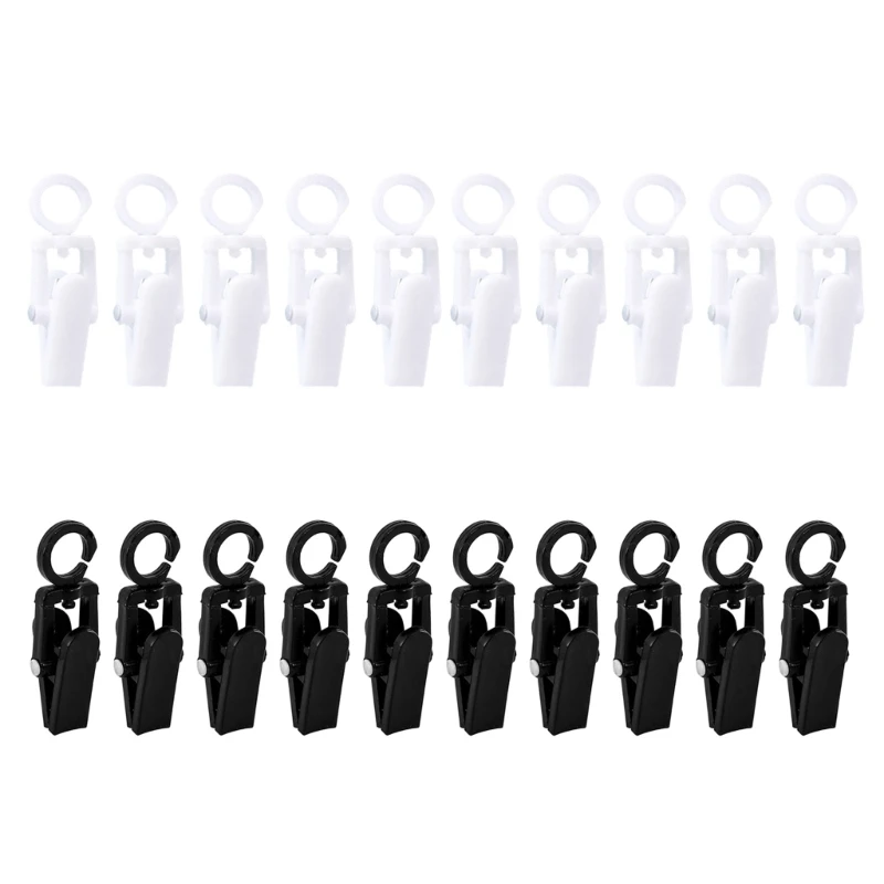 

C63B 10 Pcs Laundry Hooks Clip Plastic Rotatable Hanging Towel Clips Strong Clips for Wardrobe Boot Hat Curtain Socks Sheets