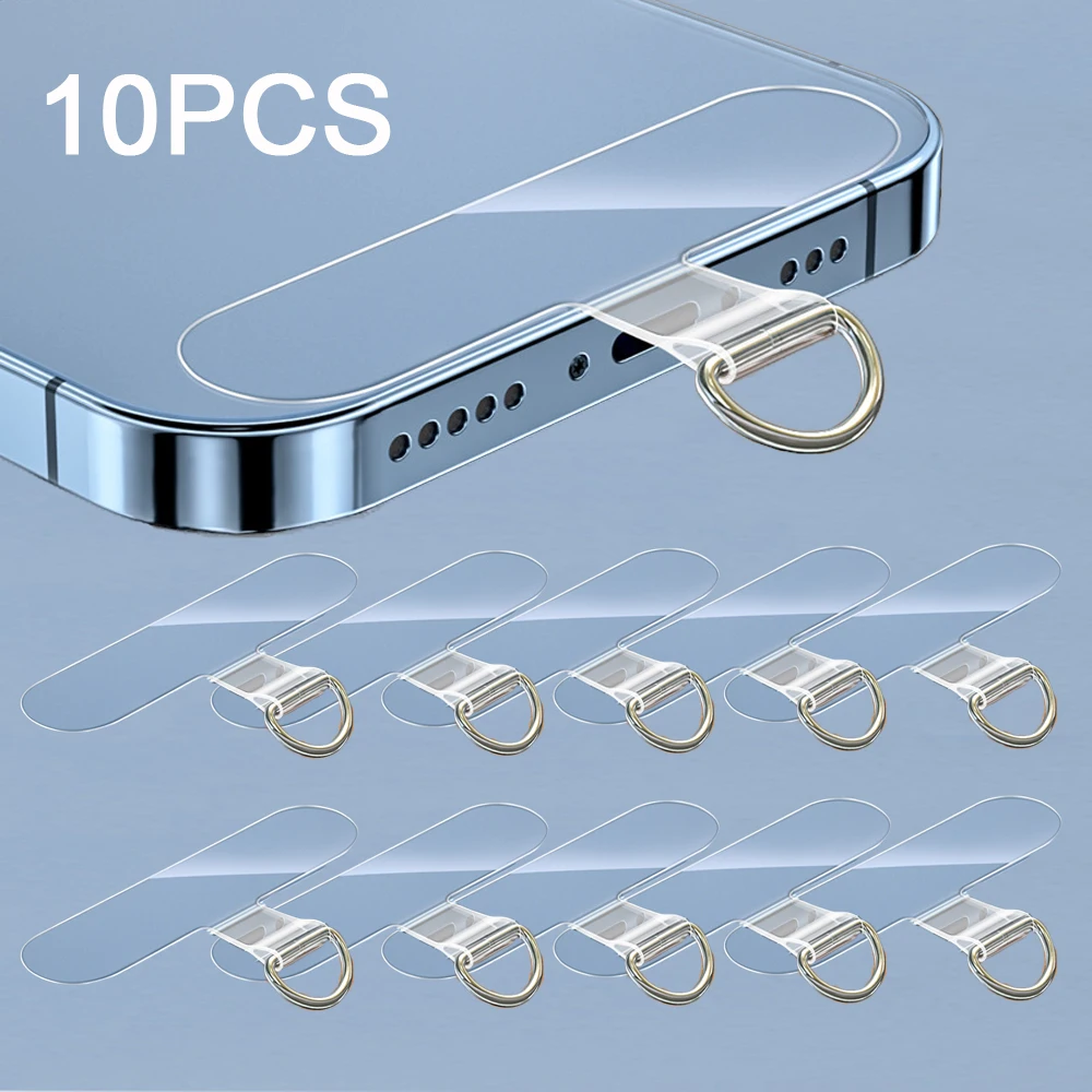 

10PCS Universal Mobile Phone Lanyard Strap Gasket Anti-lost TPU Nylon Detachable Phone Hanging Cord Patch Sling Tether Pad