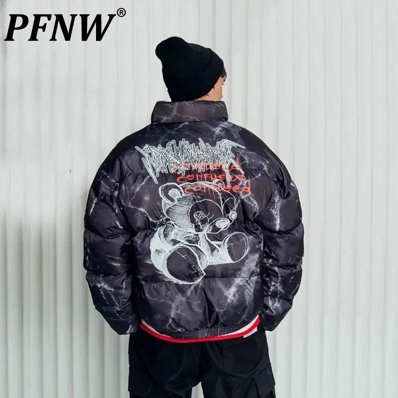 

Куртка PFNW хлопковая в американском винтажном стиле, свободная верхняя одежда в стиле High Street с принтом граффити, с подкладкой в стиле хип-хоп для мужчин и женщин, 12Z6449