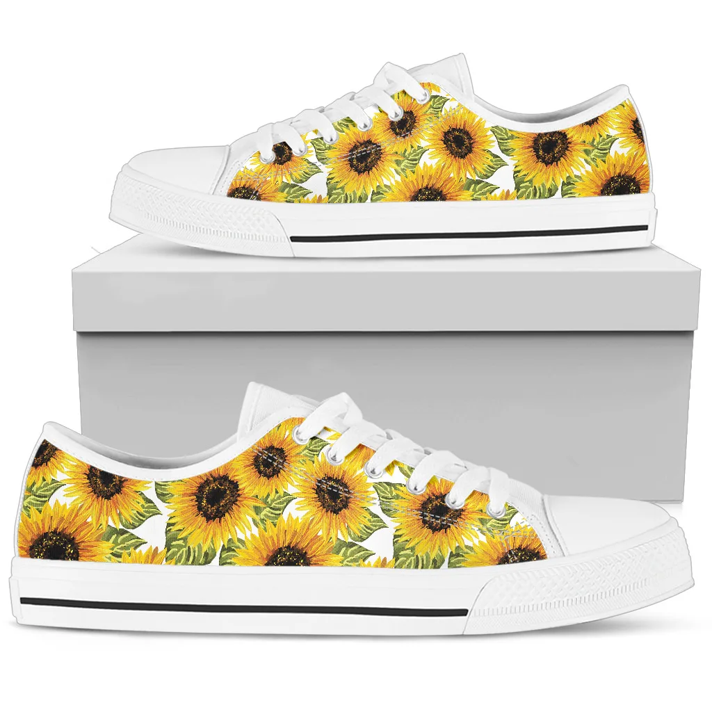 

BKQU Yellow Sunflowers Pattern Wome Classic Canvas Shoes Lightweigt Comfortable Sneakers For Outdoor buty sportowe damskie 2022