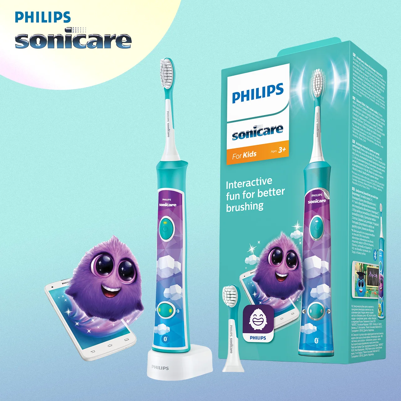 

Электрическая зубная щетка Philips Sonicare HX6352, розовая, синяя