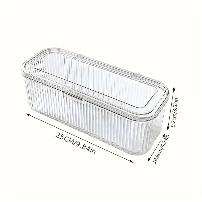 Storage Box Cosmetic Storage Box Transparent Stripe Rectangular Cover Dust Proof Handmade Nail Sealed Table Top Packaging Box 9 S554cd56cd5704937ae15c307af3b444fo