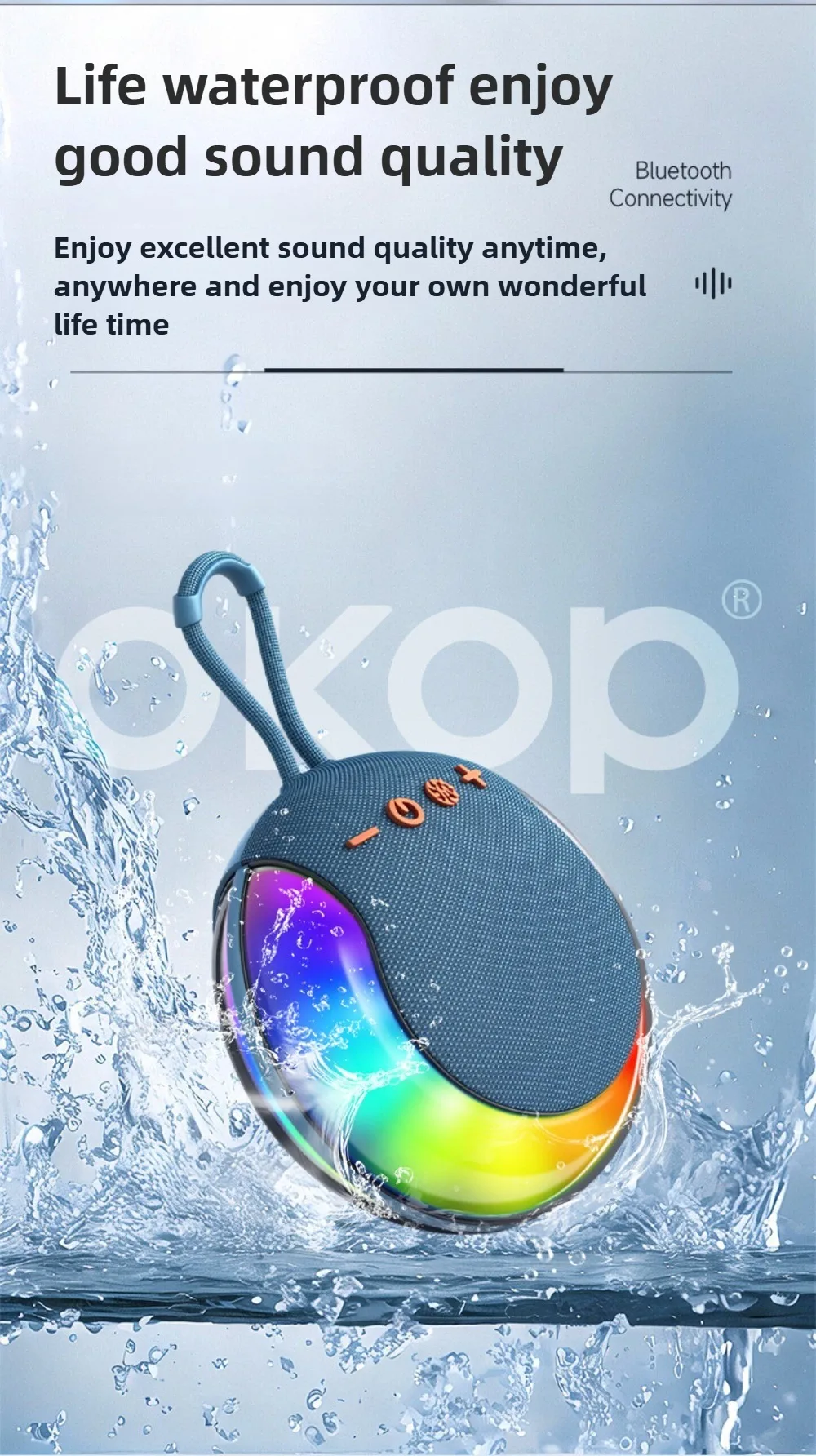 OKOPwirelessAltavoz Bluetooth portátilAltavoz Bluetooth para acampar Altavoz para caminar Reproductor de música estéreo inalámbrico TF USB Altavoces LED OKOPwirelessAltavoz Bluetooth portátilAltavoz Bluetooth para acampar Altavoz para caminar Reproductor de música estéreo inalámbrico TF USB Altavoces LED