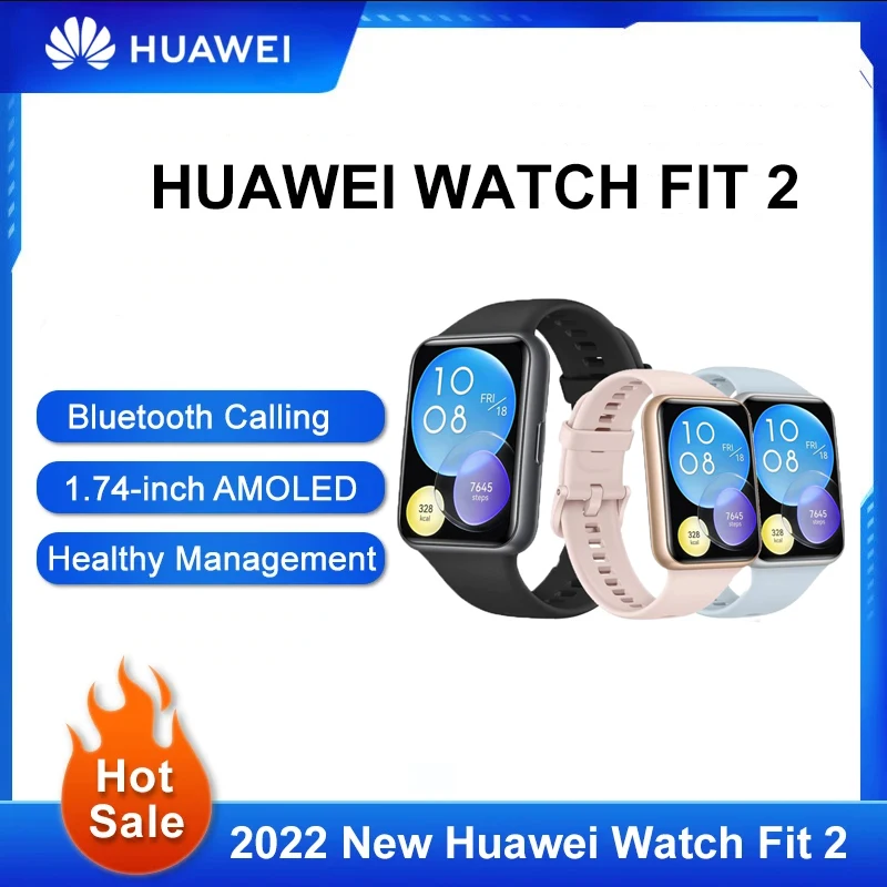 

New Huawei Watch Fit 2 Sports smart 97 Sports Modes Bluetooth Call Access Control Male and Female Adult Vitality Models