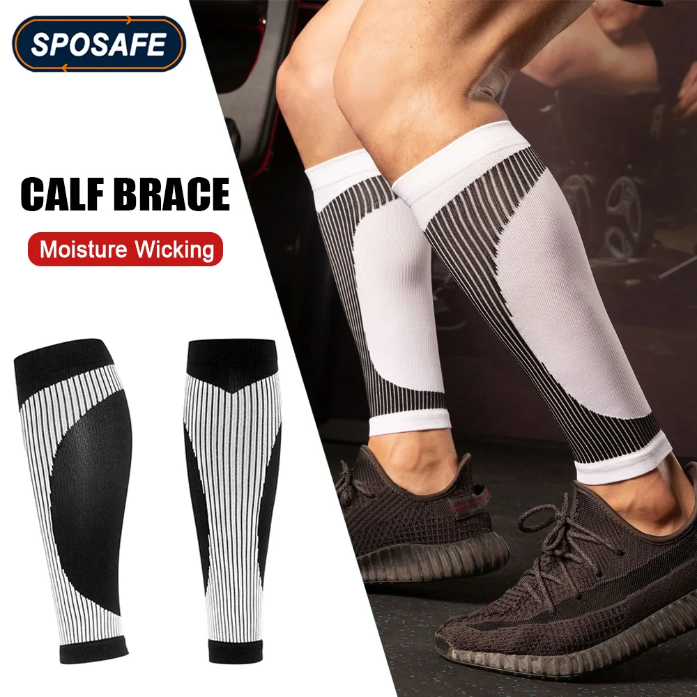 

1Pair Sports Calf Sleeves Moisture Wicking Leg Sleeves Shin Splints Support for Women Men Cycling Running Basketball Football