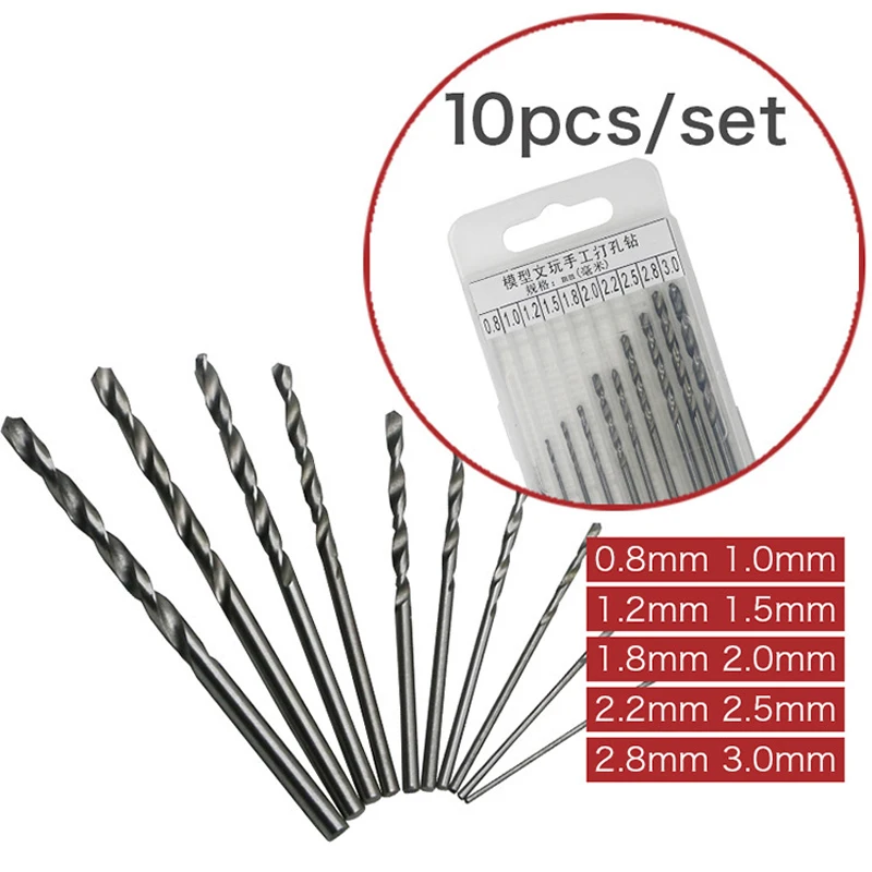 10/25Pcs Multi Specification 0.5mm-3.0mm Mini Drill Set Portable Straight Shank Twists Drill High Speed Steel Drill Hand Tools
10/25Pcs Multi Specification 0.5mm-3.0mm Mini Drill Set Portable Straight Shank Twists Drill High Speed Steel Drill Hand Tools