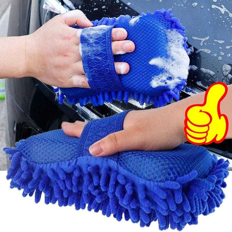 

Chenille Car Washing Sponge Brush Soft Microfiber Car Body Washer Glove Towel Auto Detailing Cleaning Sponge Brushes Supplies