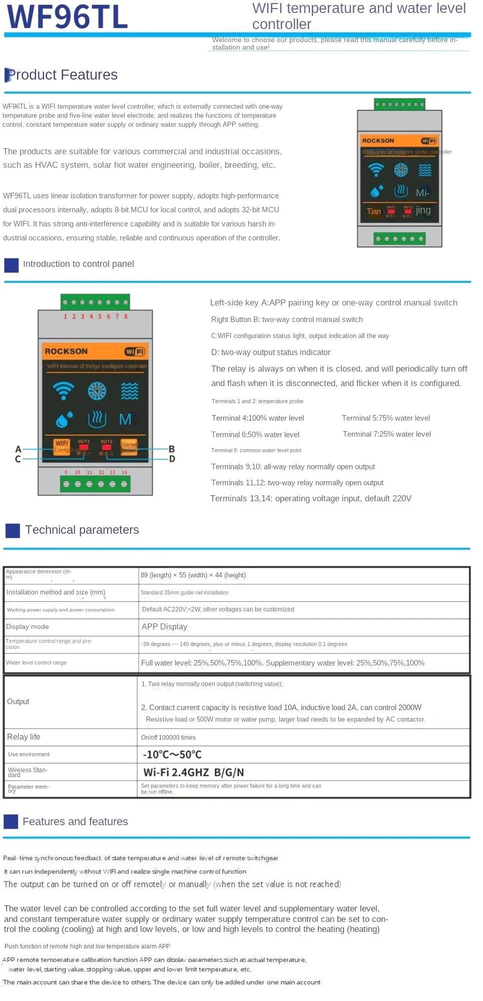 WIFI Tuya App Water Level Temperature Controller Remote Control Hot Water Makeup Supply or Constant Temperature
WIFI Tuya App Water Level Temperature Controller Remote Control Hot Water Makeup Supply or Constant Temperature