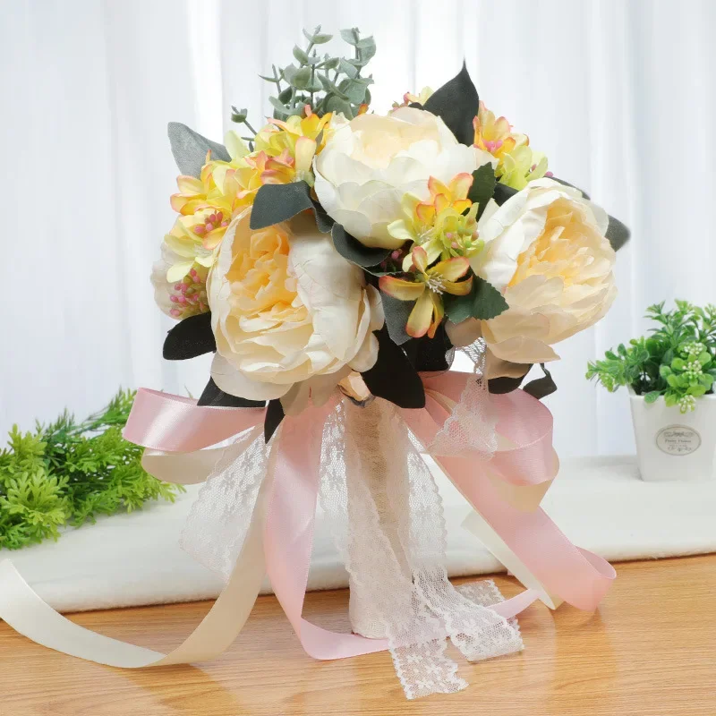 

Свадебные цветы для невесты, искусственные розы в Европейском стиле, Свадебный букет невесты