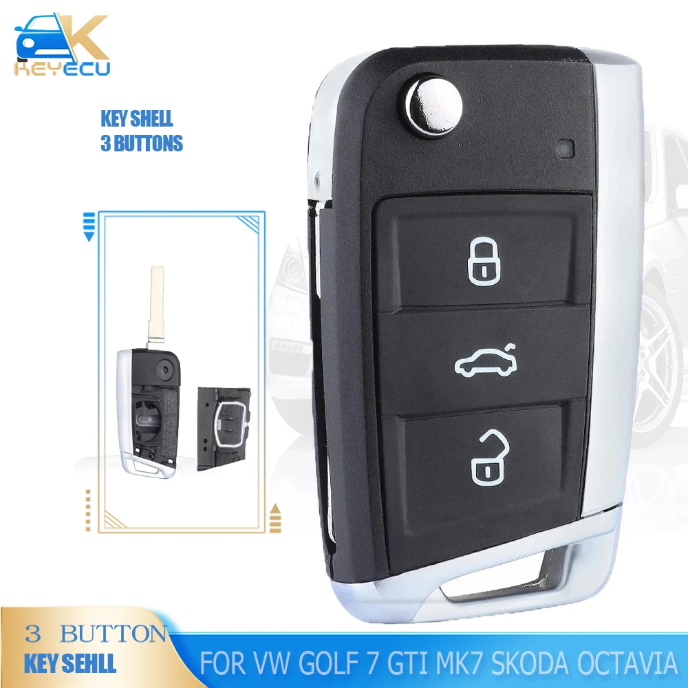 KEYECU 3 Button Modified Folding Remote Case Shell Key Cover for Volkswagen VW Golf 7 GTI MK7 Skoda Octavia A7 Seat
KEYECU 3 Button Modified Folding Remote Case Shell Key Cover for Volkswagen VW Golf 7 GTI MK7 Skoda Octavia A7 Seat
