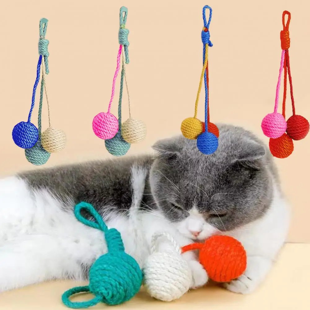 

Scratching Ball Toy Multifunctional Hanging Bite And Tear Resistant Scratch-resistant Pet Cat Hanging Sisal Ball Pet Supplies