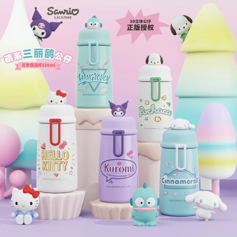 

Sanrio Stainless Steel Thermos Cup Cute Anime Portable Kettle Student Child Kawaii Pochacco Hello Kitty Kuromi Vacuum Flask Gift