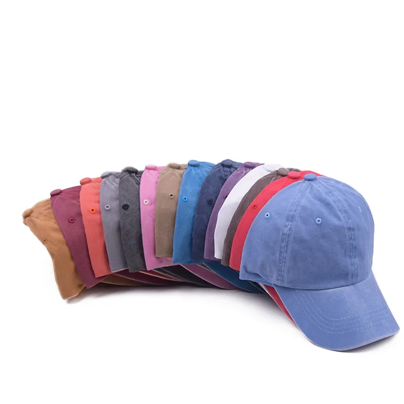 

Cotton Pigment Vintage Distressed Washed Dad Hat Summer Baseball Cap Style Cotton Snapback Cap Hip Hop For Woman