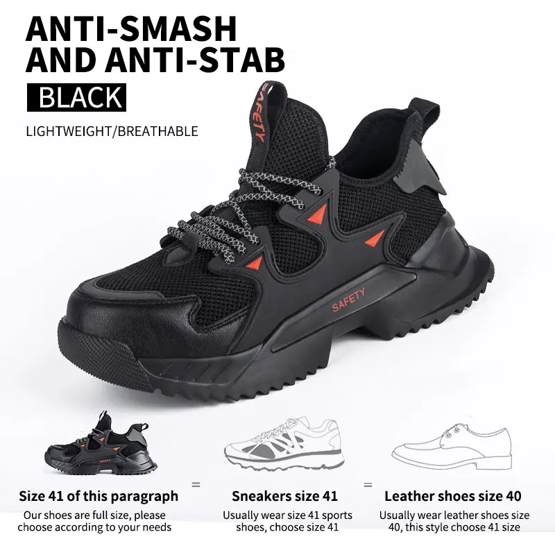 Dian Sen Black Men's Sneaker Safety Shoes Anti-Puncture Building Work Shoe For Man Mesh Steel Toe Cap Safety Hombre Boots
Dian Sen Black Men's Sneaker Safety Shoes Anti-Puncture Building Work Shoe For Man Mesh Steel Toe Cap Safety Hombre Boots