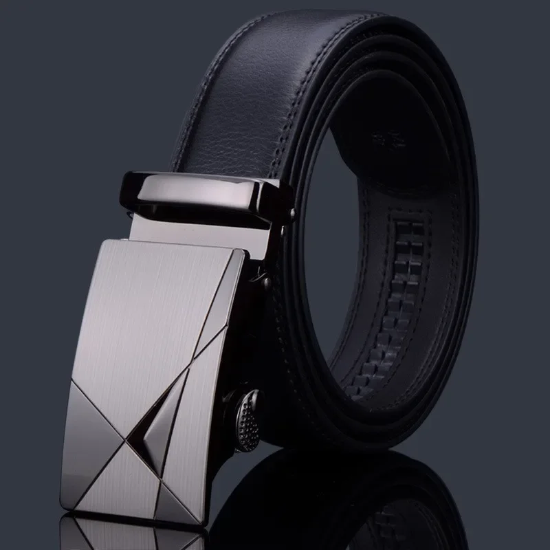 

Quality Man Belt New Male Designer 3.4cm Black Automatic Buckle Cowhide Leather Men Belt Luxury Belts for Men Ceinture Homme