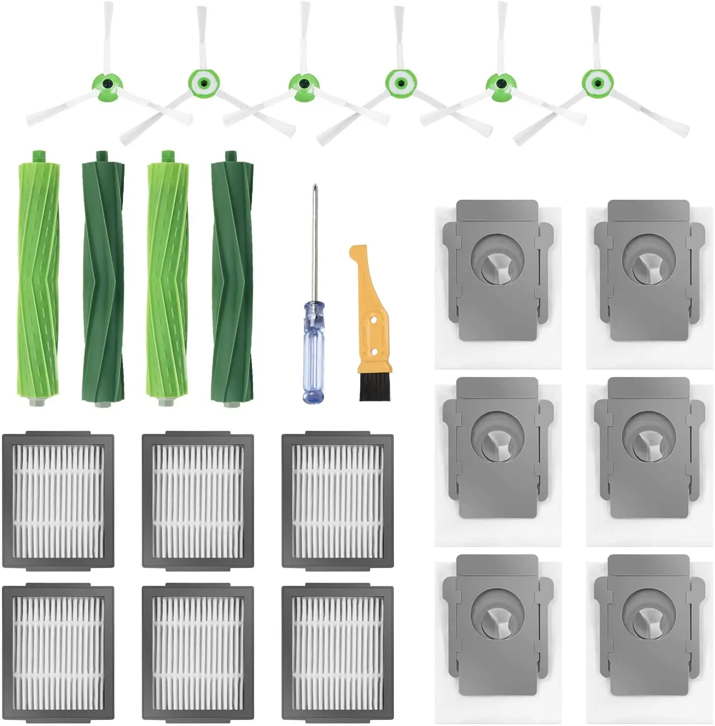 

Replacement for iRobot Roomba i7 E5 E6 I Series Hepa Filter+Side Brush+Brush Roll+dust bags+Gift Robot Vacuum Cleaner Spare Part