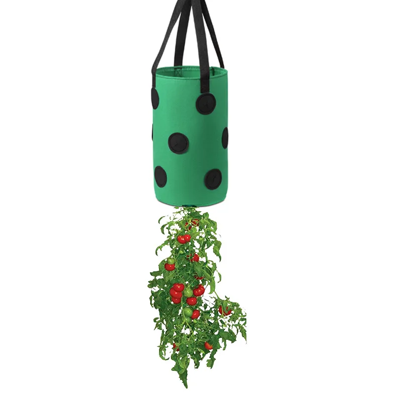 

1PCS Red/Green/Black/13 Holes（1 Hole At The Bottom） Non-Woven Felt Potato Growing Bag Multiple Holes Bag,Strawberry Planting Bag