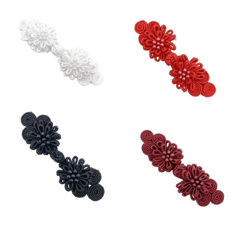 

652F Delicate Snowflake Beads Sewing Button Cheongsam Buttons Exquisite Suitable for Chinese Culture Enthusiasts of All Ages